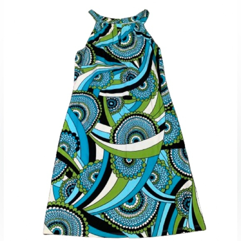 Jude Connaly Abstract Retro Print Dress Meyhole Summer Dress Suze XS made in US